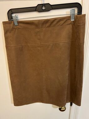 Max Studio Brown Faux-Suede Mini Skirt